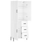 vidaXL Aparador alto madera contrachapada blanco brillo 69,5x34x180 cm vidaXL Aparador alto madera contrachapada blanco brillo 69,5x34x180 cm