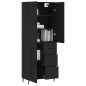 vidaXL Aparador alto madera contrachapada negro 69,5x34x180 cm vidaXL Aparador alto madera contrachapada negro 69,5x34x180 cm