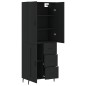 vidaXL Aparador alto madera contrachapada negro 69,5x34x180 cm vidaXL Aparador alto madera contrachapada negro 69,5x34x180 cm