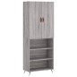 vidaXL Aparador alto madera contrachapada gris sonoma 69,5x34x180 cm vidaXL Aparador alto madera contrachapada gris sonoma 69,5x34x180 cm