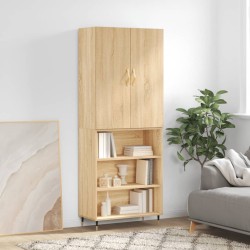 vidaXL Aparador alto madera contrachapada color roble 69,5x34x180 cm