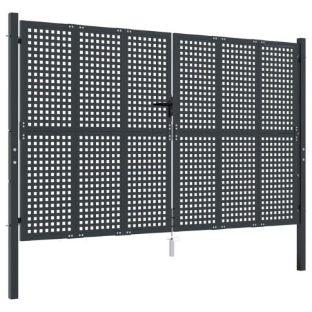 vidaXL Puerta de jardín acero gris antracita 300x225 cm
