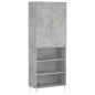 vidaXL Aparador alto madera contrachapada gris hormigón 69,5x34x180 cm vidaXL Aparador alto madera contrachapada gris hormigón 69,5x34x180 cm