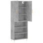vidaXL Aparador alto madera contrachapada gris hormigón 69,5x34x180 cm vidaXL Aparador alto madera contrachapada gris hormigón 69,5x34x180 cm
