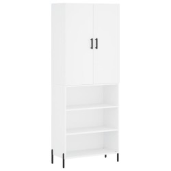 vidaXL Aparador alto madera contrachapada blanco 69,5x34x180 cm