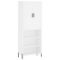vidaXL Aparador alto madera contrachapada blanco 69,5x34x180 cm