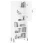 vidaXL Aparador alto madera contrachapada blanco 69,5x34x180 cm