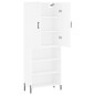vidaXL Aparador alto madera contrachapada blanco 69,5x34x180 cm