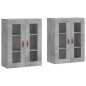 vidaXL Armarios de pared 2 uds madera de ingeniería gris hormigón vidaXL Armarios de pared 2 uds madera de ingeniería gris hormigón