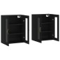vidaXL Armarios de pared 2 uds madera de ingeniería negro vidaXL Armarios de pared 2 uds madera de ingeniería negro