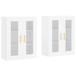 vidaXL Armarios de pared 2 uds madera de ingeniería blanco