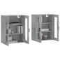 vidaXL Armarios de pared 2 uds madera de ingeniería gris hormigón