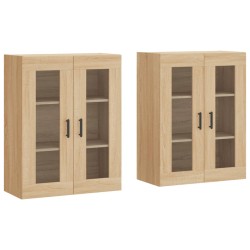 vidaXL Armarios de pared 2 uds madera de ingeniería roble Sonoma