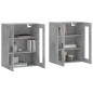 vidaXL Armarios de pared 2 uds madera de ingeniería gris hormigón vidaXL Armarios de pared 2 uds madera de ingeniería gris hormigón