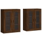 vidaXL Armarios de pared 2 uds madera de ingeniería marrón roble vidaXL Armarios de pared 2 uds madera de ingeniería marrón roble