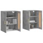 vidaXL Armarios de pared 2 uds madera de ingeniería gris hormigón
