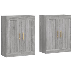 vidaXL Armarios de pared 2 uds madera de ingeniería gris Sonoma