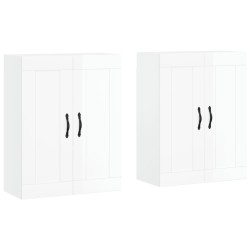 vidaXL Armarios de pared 2 uds madera de ingeniería blanco brillante
