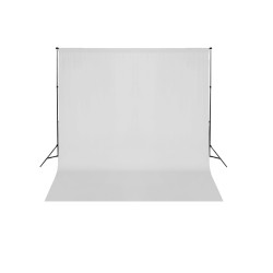 vidaXL Sistema de soporte de telón fondo fotográfico 600x300 cm blanco
