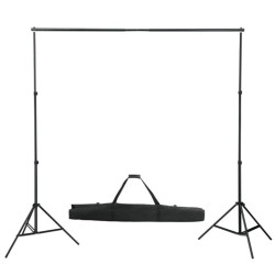 vidaXL Sistema de soporte de telón fondo fotográfico 600x300 cm blanco