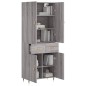 vidaXL Aparador alto madera contrachapada gris sonoma 69,5x34x180 cm vidaXL Aparador alto madera contrachapada gris sonoma 69,5x34x180 cm
