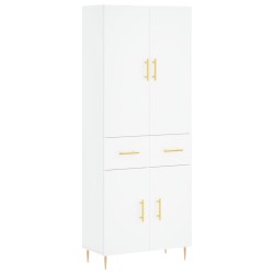 vidaXL Aparador alto madera contrachapada blanco 69,5x34x180 cm