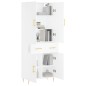 vidaXL Aparador alto madera contrachapada blanco 69,5x34x180 cm vidaXL Aparador alto madera contrachapada blanco 69,5x34x180 cm