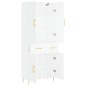 vidaXL Aparador alto madera contrachapada blanco 69,5x34x180 cm vidaXL Aparador alto madera contrachapada blanco 69,5x34x180 cm