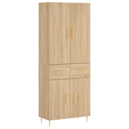 vidaXL Aparador alto madera contrachapada color roble 69,5x34x180 cm