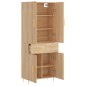 vidaXL Aparador alto madera contrachapada color roble 69,5x34x180 cm vidaXL Aparador alto madera contrachapada color roble 69,5x34x180 cm