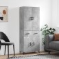 vidaXL Aparador alto madera contrachapada gris hormigón 69,5x34x180 cm vidaXL Aparador alto madera contrachapada gris hormigón 69,5x34x180 cm