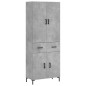 vidaXL Aparador alto madera contrachapada gris hormigón 69,5x34x180 cm vidaXL Aparador alto madera contrachapada gris hormigón 69,5x34x180 cm