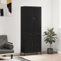 vidaXL Aparador alto madera contrachapada negro 69,5x34x180 cm vidaXL Aparador alto madera contrachapada negro 69,5x34x180 cm