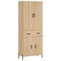 vidaXL Aparador alto madera contrachapada color roble 69,5x34x180 cm vidaXL Aparador alto madera contrachapada color roble 69,5x34x180 cm