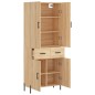 vidaXL Aparador alto madera contrachapada color roble 69,5x34x180 cm vidaXL Aparador alto madera contrachapada color roble 69,5x34x180 cm