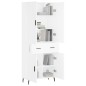 vidaXL Aparador alto madera contrachapada blanco 69,5x34x180 cm vidaXL Aparador alto madera contrachapada blanco 69,5x34x180 cm