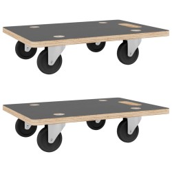 vidaXL Soportes con ruedas 2 uds rectangular 60x40x11,5 cm