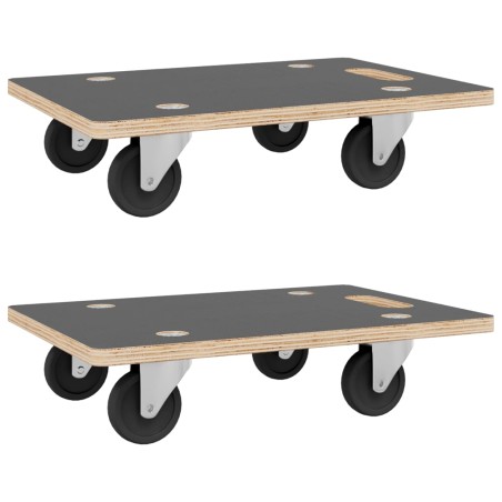 vidaXL Soportes con ruedas 2 uds rectangular 60x40x11,5 cm