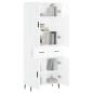 vidaXL Aparador alto madera contrachapada blanco brillo 69,5x34x180 cm vidaXL Aparador alto madera contrachapada blanco brillo 69,5x34x180 cm
