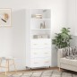 vidaXL Aparador alto madera contrachapada blanco 69,5x34x180 cm vidaXL Aparador alto madera contrachapada blanco 69,5x34x180 cm