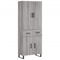 vidaXL Aparador alto madera contrachapada gris sonoma 69,5x34x180 cm