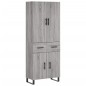 vidaXL Aparador alto madera contrachapada gris sonoma 69,5x34x180 cm
