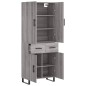 vidaXL Aparador alto madera contrachapada gris sonoma 69,5x34x180 cm