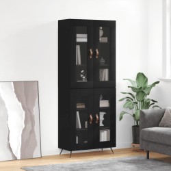 vidaXL Aparador alto madera contrachapada negro 69,5x34x180 cm