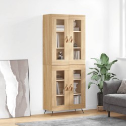 vidaXL Aparador alto madera contrachapada color roble 69,5x34x180 cm