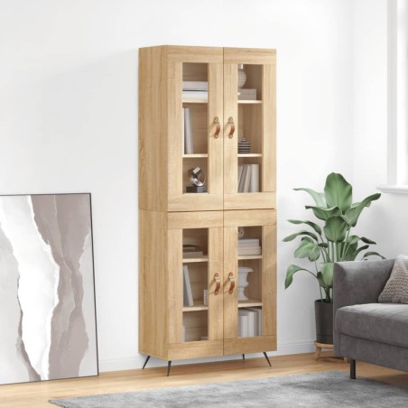 vidaXL Aparador alto madera contrachapada color roble 69,5x34x180 cm