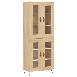 vidaXL Aparador alto madera contrachapada color roble 69,5x34x180 cm