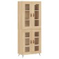 vidaXL Aparador alto madera contrachapada color roble 69,5x34x180 cm
