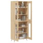 vidaXL Aparador alto madera contrachapada color roble 69,5x34x180 cm