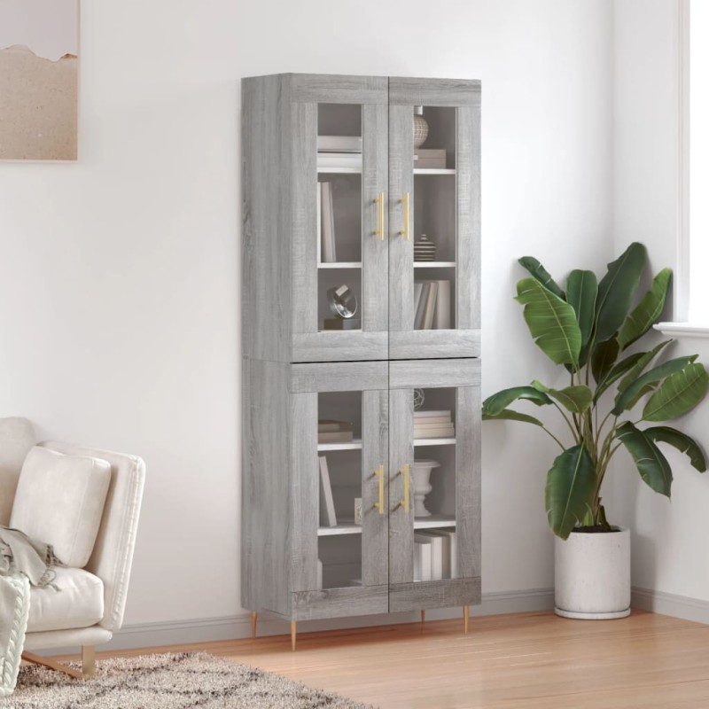 vidaXL Aparador alto madera contrachapada gris sonoma 69,5x34x180 cm vidaXL Aparador alto madera contrachapada gris sonoma 69,5x34x180 cm